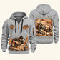 Carpenter Once and Always quarter-zip hoodie in Light Grey, front and back, Your name and since 2005 artwork