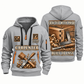 Carpenter Built to Last quarter-zip hoodie in Light Grey, front and back, Your name and since 2005 artwork