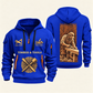Carpenter Golden Craft quarter-zip hoodie in Blue, front and back, Your name and since 2005 artwork
