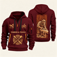 Carpenter Golden Craft quarter-zip hoodie in Wine Red, front and back, Your name and since 2005 artwork