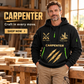 Carpenter wearing Craft in Motion quarter-zip hoodie in their workplace; product introduction and shopping call to action