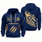 Carpenter Craft in Motion quarter-zip hoodie in Navy, front and back, Your name and since 2005 artwork
