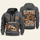 Carpenter Never Stops quarter-zip hoodie in Gray, front and back, Your name and since 2005 artwork