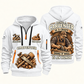 Carpenter Craft and Honor quarter-zip hoodie in White, front and back, Your name and since 2005 artwork