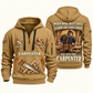 Carpenter Built with Pride quarter-zip hoodie in Khaki, front and back, Your name and since 2005 artwork