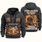 Carpenter Respect the Craft quarter-zip hoodie in Gray, front and back, Your name and since 2005 artwork