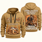 Carpenter Respect the Craft quarter-zip hoodie in Khaki, front and back, Your name and since 2005 artwork