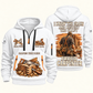 Carpenter Respect the Craft quarter-zip hoodie in White, front and back, Your name and since 2005 artwork