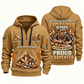 Carpenter Experienced Hands quarter-zip hoodie in Khaki, front and back, Your name and since 2005 artwork