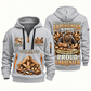 Carpenter Experienced Hands quarter-zip hoodie in Light Grey, front and back, Your name and since 2005 artwork
