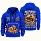 Carpenter Skills Remain quarter-zip hoodie in Blue, front and back, Your name and since 2005 artwork