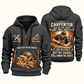 Carpenter Skills Remain quarter-zip hoodie in Gray, front and back, Your name and since 2005 artwork