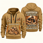 Carpenter Skills Remain quarter-zip hoodie in Khaki, front and back, Your name and since 2005 artwork