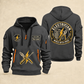 Electrician Wired With Pride quarter-zip hoodie in Gray, front and back, Your name and since 2005 artwork