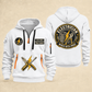 Electrician Wired With Pride quarter-zip hoodie in White, front and back, Your name and since 2005 artwork