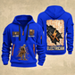 Electrician Circuit Blueprint quarter-zip hoodie in Blue, front and back, Your name and since 2005 artwork