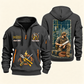 Electrician Powering Everyday Life quarter-zip hoodie in Gray, front and back, Your name and since 2005 artwork