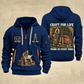 Electrician Craft For Life quarter-zip hoodie in Navy, front and back, Your name and since 2005 artwork