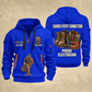 Electrician Earned Every Connection quarter-zip hoodie in Blue, front and back, Your name and since 2005 artwork