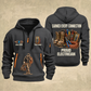 Electrician Earned Every Connection quarter-zip hoodie in Gray, front and back, Your name and since 2005 artwork