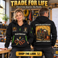 Electrician wearing Trade For Life quarter-zip hoodie in their workplace; product introduction and shopping call to action