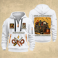 Electrician Trade For Life quarter-zip hoodie in White, front and back, Your name and since 2005 artwork