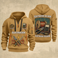 Electrician Fier Du Métier quarter-zip hoodie in Khaki, front and back, Your name and since 2005 artwork