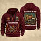Electrician Fier Du Métier quarter-zip hoodie in Wine Red, front and back, Your name and since 2005 artwork