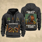 Electrician Built With Skill quarter-zip hoodie in Gray, front and back, Your name and since 2005 artwork