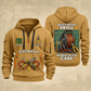 Electrician Built With Skill quarter-zip hoodie in Khaki, front and back, Your name and since 2005 artwork