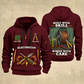 Electrician Built With Skill quarter-zip hoodie in Wine Red, front and back, Your name and since 2005 artwork