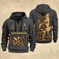 Electrician Copper Craft quarter-zip hoodie in Gray, front and back, Your name and since 2005 artwork