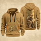 Electrician Copper Craft quarter-zip hoodie in Khaki, front and back, Your name and since 2005 artwork
