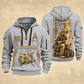 Electrician Copper Craft quarter-zip hoodie in Light Grey, front and back, Your name and since 2005 artwork