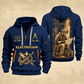 Electrician Copper Craft quarter-zip hoodie in Navy, front and back, Your name and since 2005 artwork