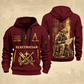 Electrician Copper Craft quarter-zip hoodie in Wine Red, front and back, Your name and since 2005 artwork