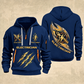 Electrician Current Of Craft quarter-zip hoodie in Navy, front and back, Your name and since 2005 artwork