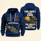 Electrician Skills Stay With You quarter-zip hoodie in Navy, front and back, Your name and since 2005 artwork