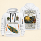 Electrician Skills Stay With You quarter-zip hoodie in White, front and back, Your name and since 2005 artwork