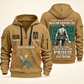 Electrician Built For The Everyday quarter-zip hoodie in Khaki, front and back, Your name and since 2005 artwork
