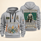 Electrician Built For The Everyday quarter-zip hoodie in Light Grey, front and back, Your name and since 2005 artwork