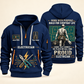 Electrician Built For The Everyday quarter-zip hoodie in Navy, front and back, Your name and since 2005 artwork