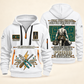 Electrician Built For The Everyday quarter-zip hoodie in White, front and back, Your name and since 2005 artwork