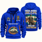 Electrician Hands That Power quarter-zip hoodie in Blue, front and back, Your name and since 2005 artwork