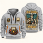 Electrician Old School quarter-zip hoodie in Light Grey, front and back, Your name and since 2005 artwork