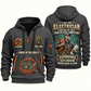 Electrician Experience Keeps Working quarter-zip hoodie in Gray, front and back, Your name and since 2005 artwork