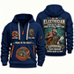 Electrician Experience Keeps Working quarter-zip hoodie in Navy, front and back, Your name and since 2005 artwork