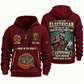Electrician Experience Keeps Working quarter-zip hoodie in Wine Red, front and back, Your name and since 2005 artwork