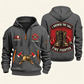 Fire Fighter Answer the Call Boots and Hose quarter-zip hoodie in Gray, front and back, Your name and since 2005 artwork