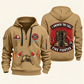 Fire Fighter Answer the Call Boots and Hose quarter-zip hoodie in Khaki, front and back, Your name and since 2005 artwork